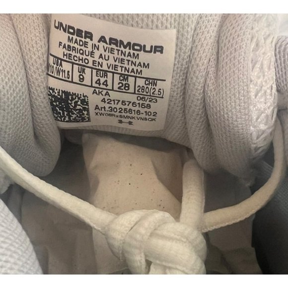 Under Armour Lockdown 6 Basketball Shoes Unisex White Peach Size M 10 W 11.5 - Picture 7 of 7